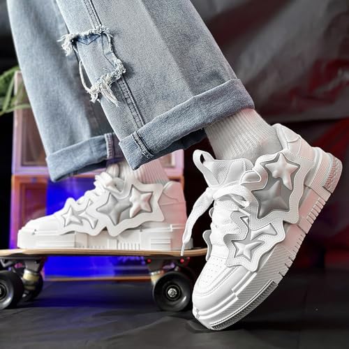 Men's Trendy Street Style Colour Block Skateboard Shoes, Comfy Non Slip Durable Platform Sneakers for Men's Outdoor Activities3