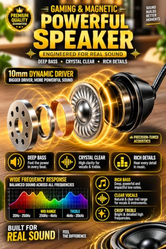 Image of Type C Wired in-Ear Earphones with Mic | 10mm Dynamic Driver | 3 Button Control | Magnetic Gaming Earbuds | HD Calling & Voice Assistant | Metal Build | Compatible with Android USB C Devices