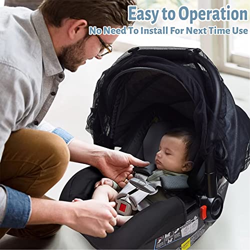 Mosquito Net For Baby Car Seats，Yvmvdv Baby Mosquito Net For Infant Car Seats,Infant Stroller And Bassinets,Portable Durable, Long-Lasting Infant Insect Shield Netting （Black #TOP4