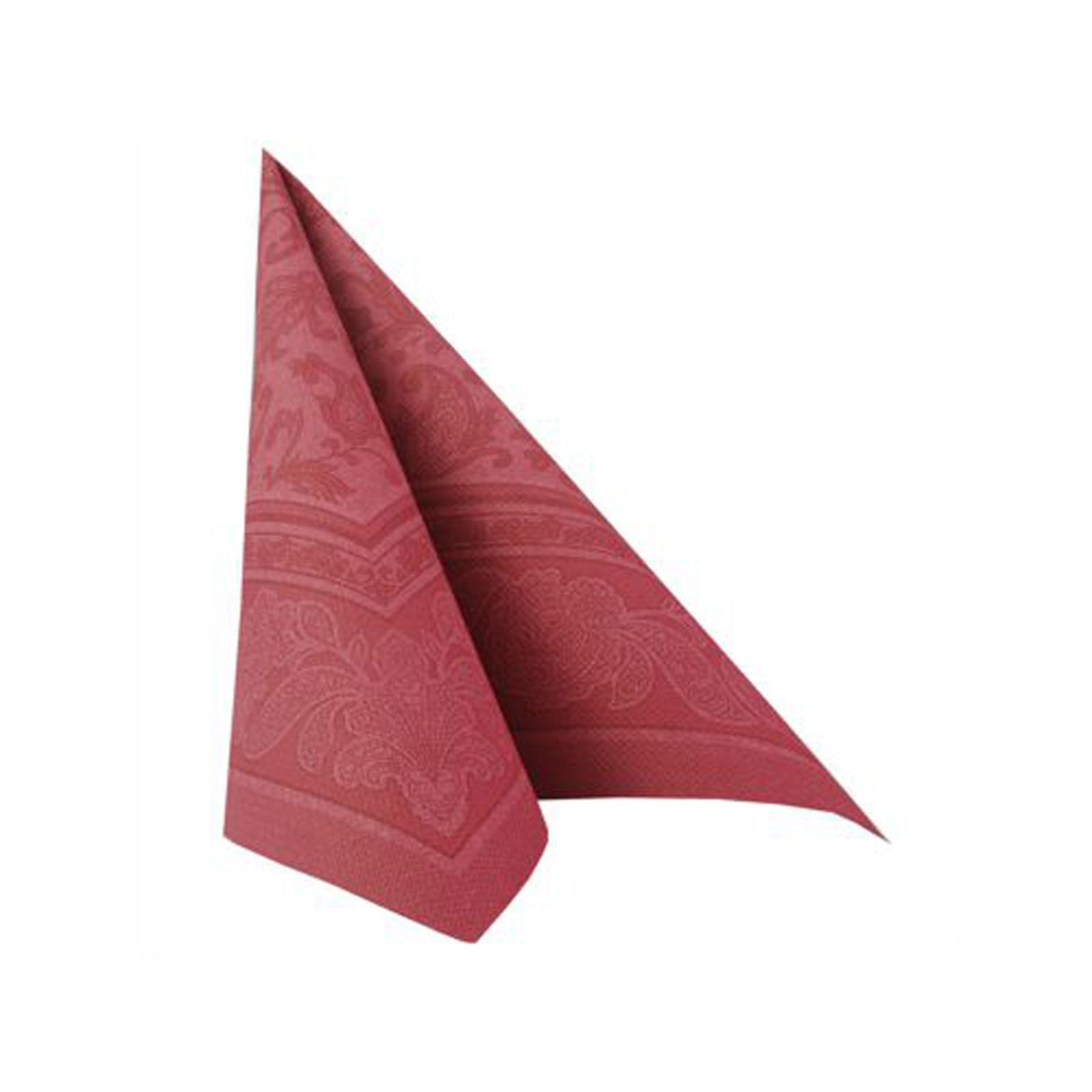 PAPSTAR 250 Premium Servietten ROYAL Collection 1/4-Falz 40 cm x 40 cm Bordeaux Ornaments hochwertig