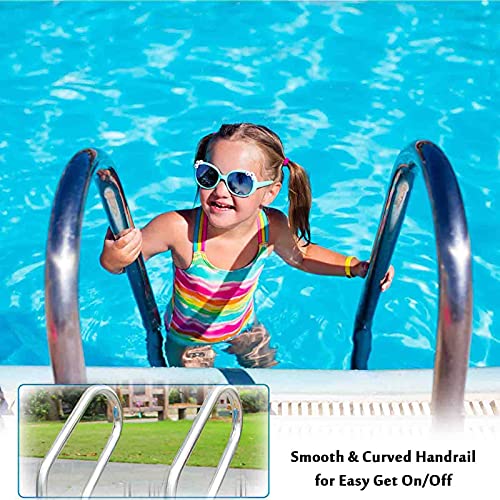 Escalera para piscina con 3 peldaños y pasamanos miniatura 4