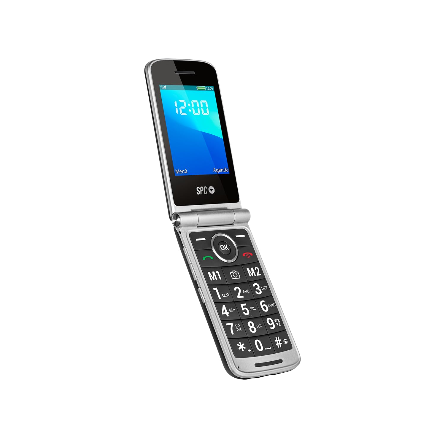 SPC Prince 4G – Teléfono móvil de Tapa para Mayores, con Teclas Grandes y fácil de Usar, botón SOS, configuración remota, Base de Carga, USB-C, 2 memorias directas, sin Cargador - Negro