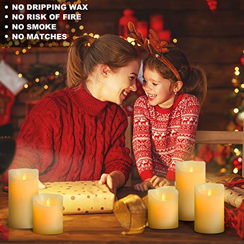 TEECOO Flameless Candles Battery Operated : Candles 4"5"6"H (3.15"D) Set of 3 Ivory Real Wax Pillar LED Candles with 10-Key Remote and Cycling 24 Hours Timer -(Beautiful Decoration for Party)