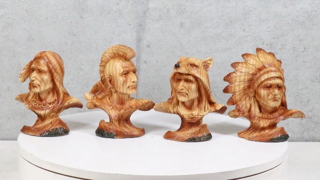 Set de 4 Figuras Jefe Tribal Sioux de 4" miniatura 7