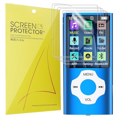 Lamshaw Compatible for MYMAHDI MP3 Player Screen Protector, [6 Pack] Full Coverage TPU Clear Film Compatible for MYMAHDI 1.8 Inches MP3 Player (6 Pack)