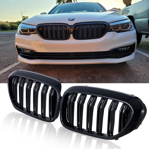 Doppelsteg-Kühlergrill für BMW G30/G31 Facelift schwarz glanz