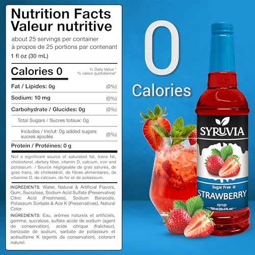 Syruvia Sugar-Free Strawberry Syrup & Sugar-Free Blackberry Syrup - 25.4 fl oz. Premium Flavoring Syrup. 0 Calories, Kosher, and Gluten-Free. Ideal for Drinks, Sodas, Shakes, Desserts, and More. - image 2