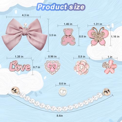 Image of Charms for Bogg Bag,Pearls,Butterfly Flowers and Chain for Bogg Bag Accessories Charms(20 pcs)