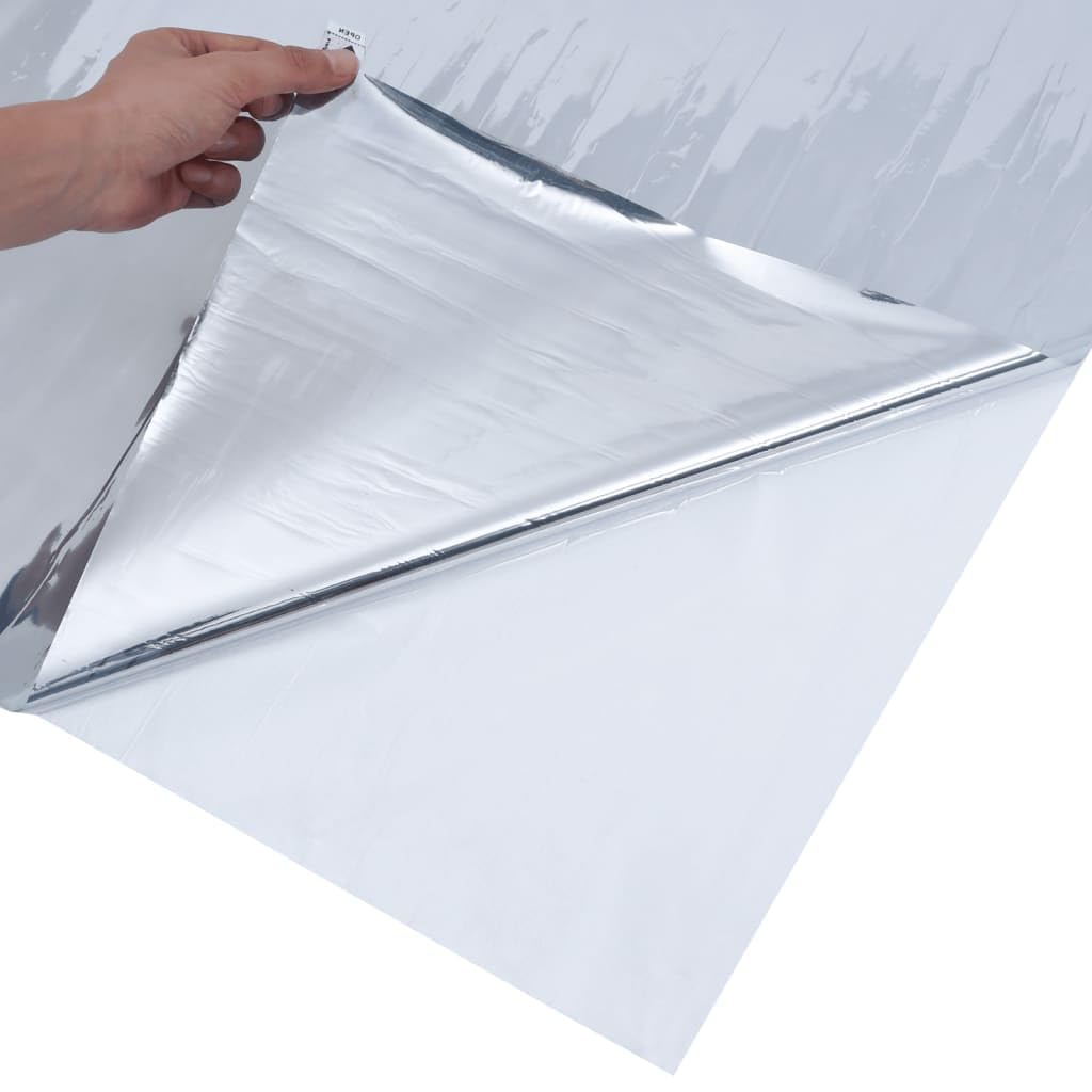 Rantry Pellicola Solare Statica Riflettente Argento 60x2000 cm PVC, Pellicole per Adesive, Pellicole per Vetri