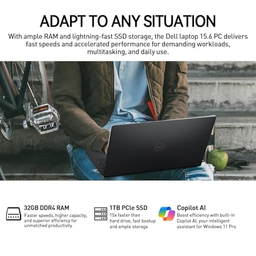 Image of Dell Inspiron 15 Laptop Touchscreen Computer, 15.6 inch FHD IPS Touch Screen Business Laptop, 13th Gen Intel Core i5-1334U (10-Cores, Beat i7-1255U), 32GB RAM 1TB SSD, Windows 11 Pro, 10-Key Number Pad