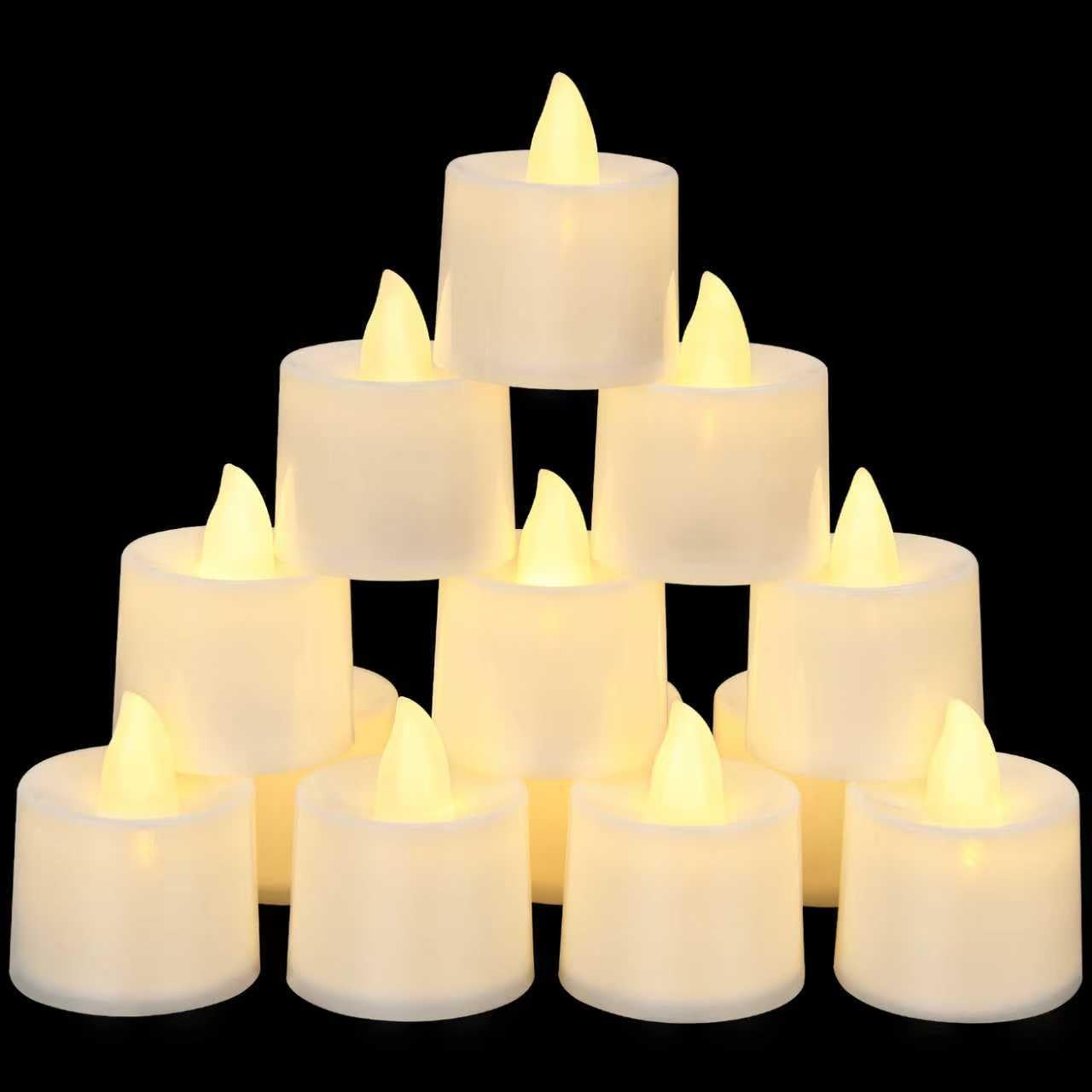 KOABY 50 Pack LED Tea Lights Last 8H+, No Timer No Flickering, for Decor(50 Pack, Warm White Light)