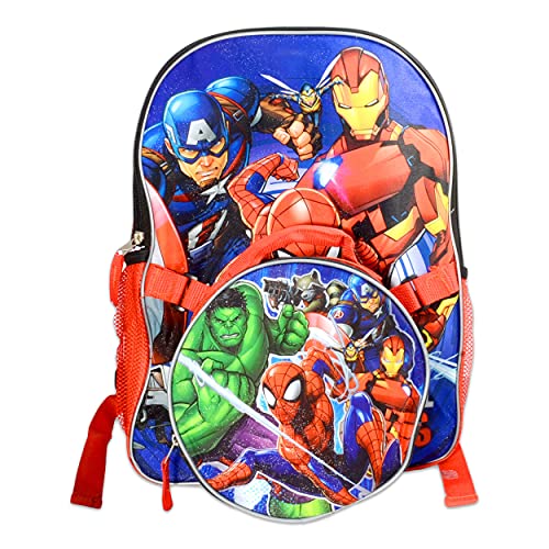 Marvel Shop Avengers Backpack For Boys Girls Kids - 7 Pc Bundle With 16 Inch Superhero School Bag, Lunch Bag, Water Bottle, Stickers, And More (Avengers School Supplies), L #TOP2