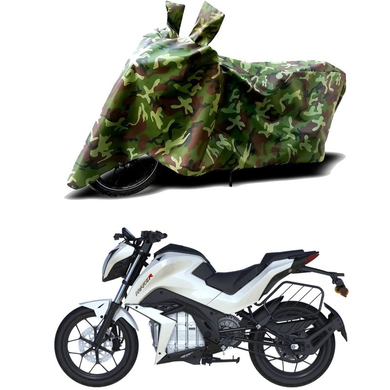 Image of 100% Water Resistant Full Bike Scooty Two Wheeler Body Cover Compatible for Tork Kratos R /UV-Rays /Heat Protection /Birds Dropping /Scratchproof /Dust Proof /Waterproof /All Varients[Green MJ]