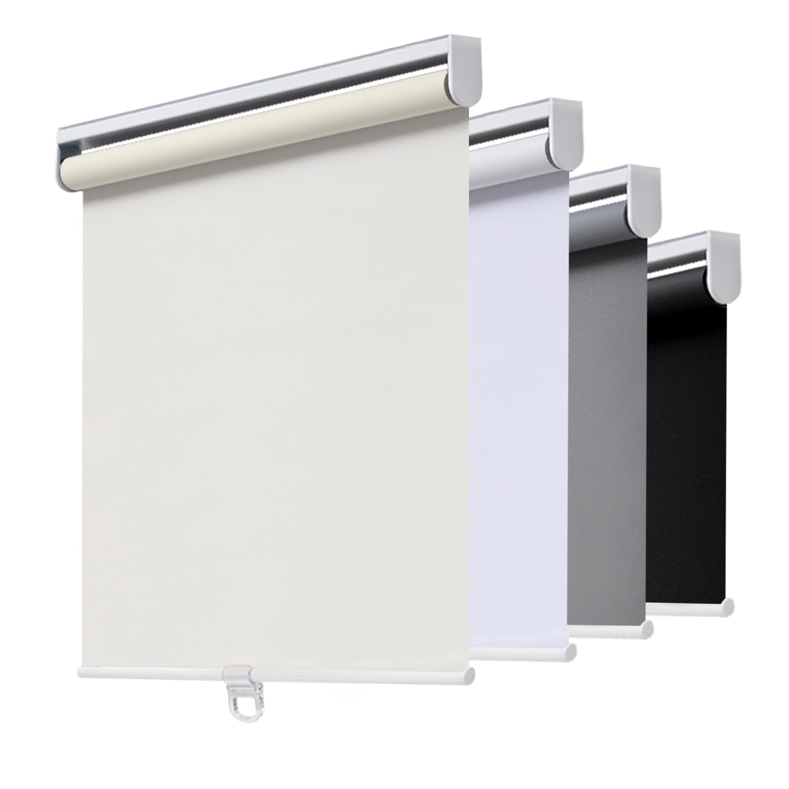 AOSKY Cordless Roller Shades Blackout Blinds for Windows Room Darkening Rolled Up Shades with Spring System, UV Protection Window Shades Door Blinds for Home 25" W x 72" H (64W x 183H cm),White — view 24