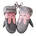 Produktbild Kinder Handschuhe SHOBDW Winter Kinder Mädchen Jungen Twist Handschuhe Warm Vollfinger Handschuhe (Grau)