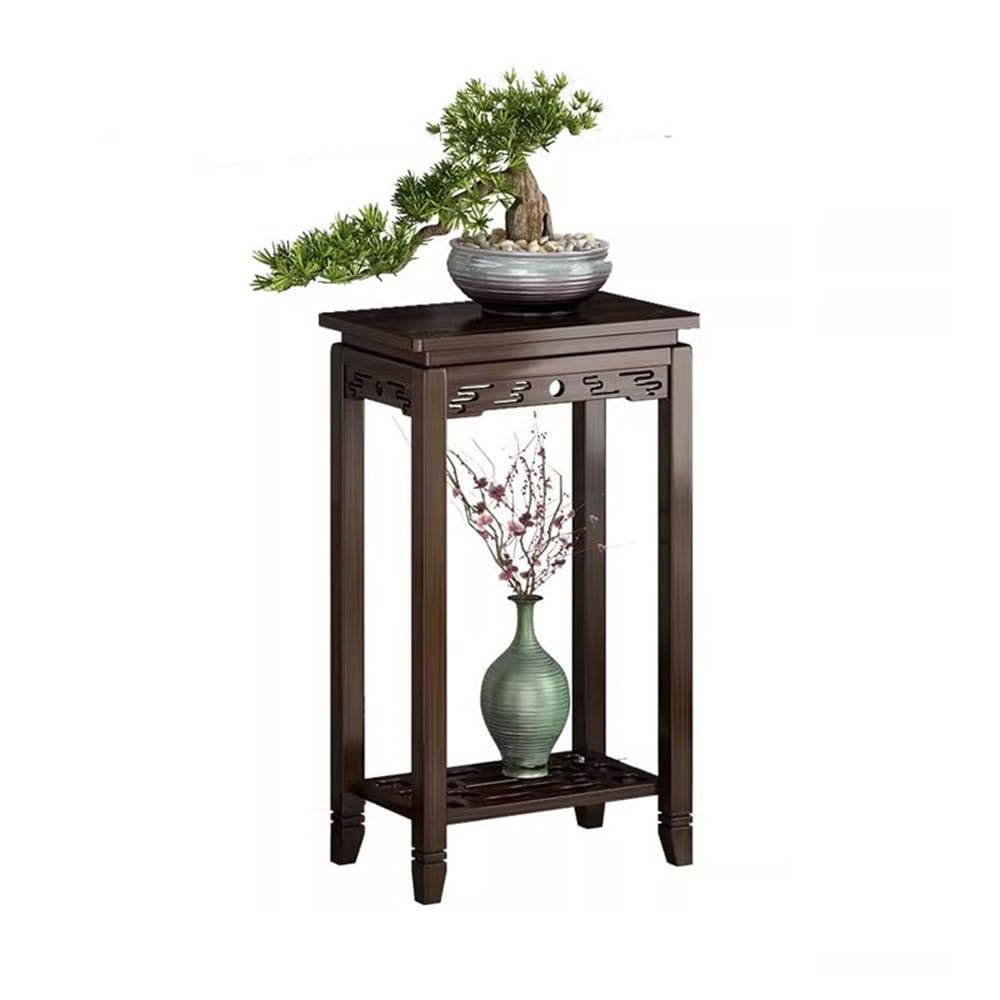 Kx9Lb8d Bonsai Base Balcony Living Room Antique Planter Stand, Bamboo Bonsai Several Chinese Style Green Plant Arrangement Rack Plant Stand(XS)