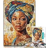 Puzzles pour Adultes et Adolescents 1000 pièces Femme Africaine, Aide Le Cerveau à exercer des Jouets addictifs pour cultiver la Patience Collection d'artistes, Beaux Arts (38x26cm)