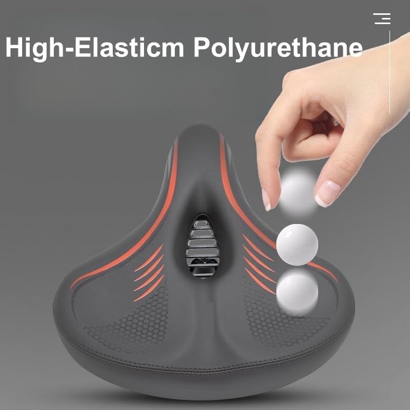 Oversized Bike Seat for Men & Women Comfort - Wide Soft Cushion Bicycle Comfortable Replacement - Large Padded