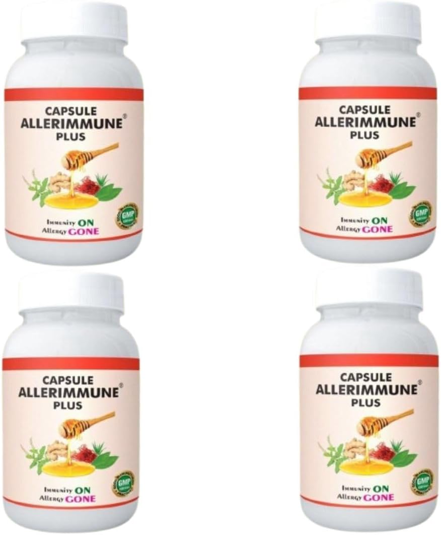 Ayurvedic Capsule Plus | Immunity Booster and Anti - Inflammatory Capsule | Anti Allergy and Asthma Relief | 100% Natural And Ayurvedic Capsules | Pack of 120 Capsules