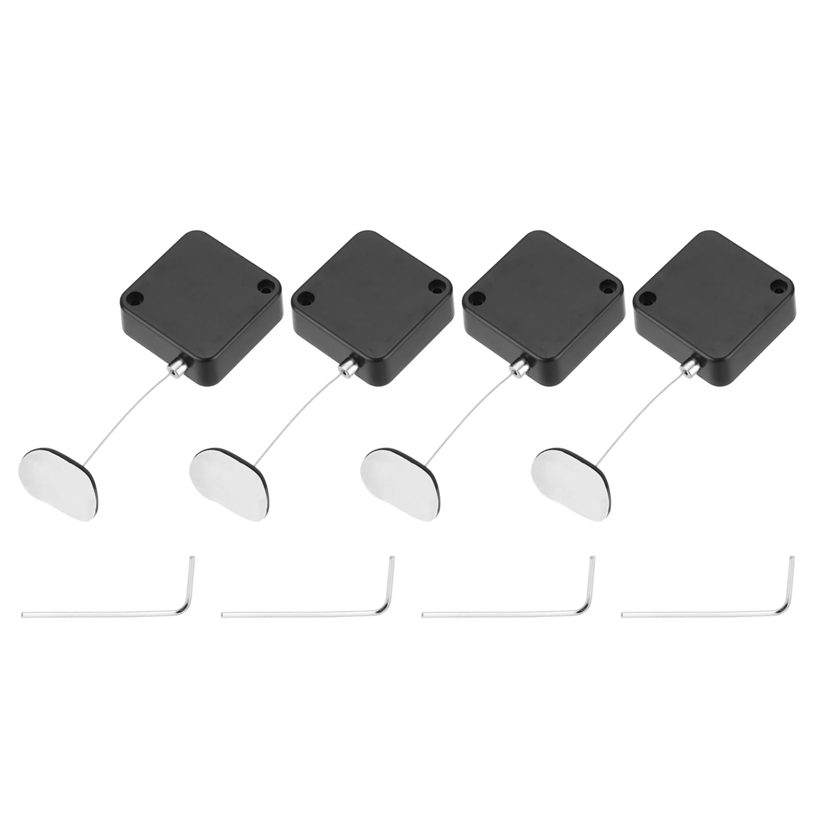Anti-perte de télécommande avec câble rétractable 1m et patch adhésif réglable noir - 8