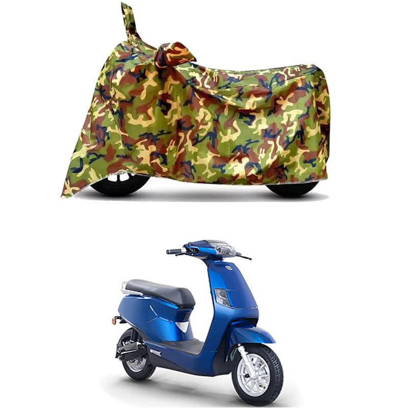 Image of Waterproof 100% PVC Coated Bike Scooty Two Wheeler Body Cover Compatible for BGauss B8 Lithium Ion /UV-Rays /Heat Protection /Birds Dropping /Scratchproof /Dust Proof [6X6 Jungle Print]