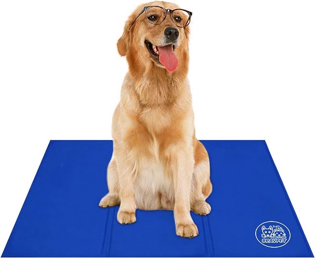 Bravpet Pet Cooling Mat Pet Self cooling pad mat bed mats Comfort for Cats and Dogs 90CMx50CM (Large)