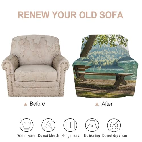 Housse de canapé extensible écologique durable pour fauteuil et sofa de 81 à 119 cm