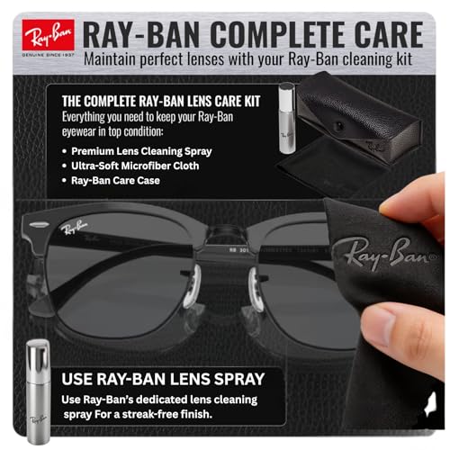 Image of Ray-Ban RB3016 CLUBMASTER CLASSIC Square Shaped Sunglasses for Men & Women with Official RAYBAN Eyewear Kit