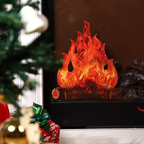 Boao 3D Decorative Cardboard Campfire Centerpiece Artificial Fire Fake Flame Paper Party Decorative Flame Torch (Red Orange, 6 Set) #TOP3