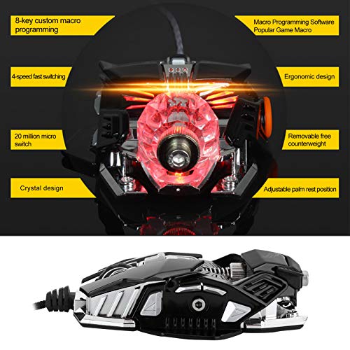 Gaming Mouse,Ergonomic USB Computer Mouse,Wired Competitive Optics Gaming Mouse,Wired USB Mechanical Glowing Crystal Ball Aggravated Computer Accessories(1) - Thumbnail 6
