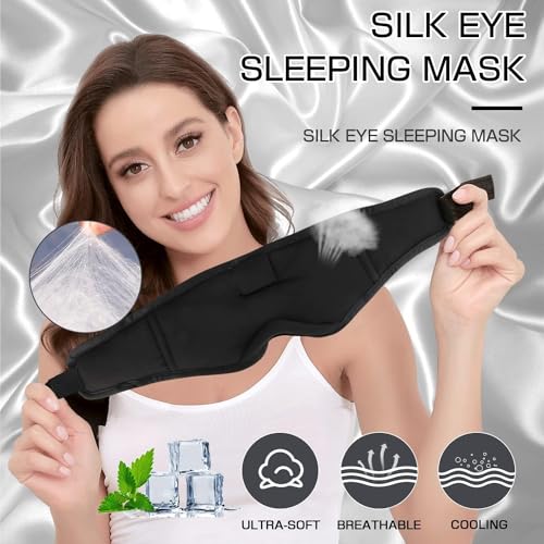 Image of LC-dolida Sleep Mask with Bluetooth Headphones, Sleep Headphones Bluetooth Sleep Mask Eye Mask Pressure Relief Night Sleeping Headphones for Side Sleepers Best Gift and Travel Essential