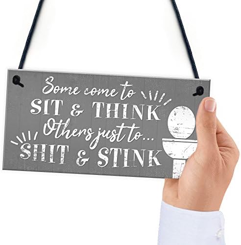 RED OCEAN Come To Sit Funny BATHROOM Signs Shabby Chic Door Plaque for Toilet Bathroom The Loo