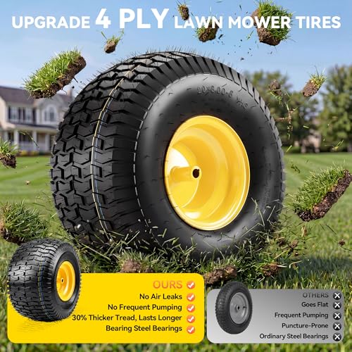YITAMOTOR 20x8.00-8 Lawn Mower Tires & Wheel Assemblies, 4 Ply Tubeless Front Tires Replacement Fits Lawn Tractors, More Riding Mowers & Garden Vehicle | 3/4" Bore Hole, 3/16" Keyway, 960LBS (2 Pack) by YITAMOTOR - Image 7