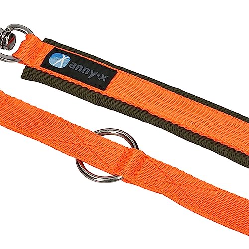 anny-x teilgepolsterte Führleine Classic Bolt Fun Oliv orange 3m