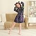 Glaphy Halloween Spider Web Pattern Bathrobe Hooded PJ Robe Soft Fleece Robe Pajama Sleepwears 2-12 Years