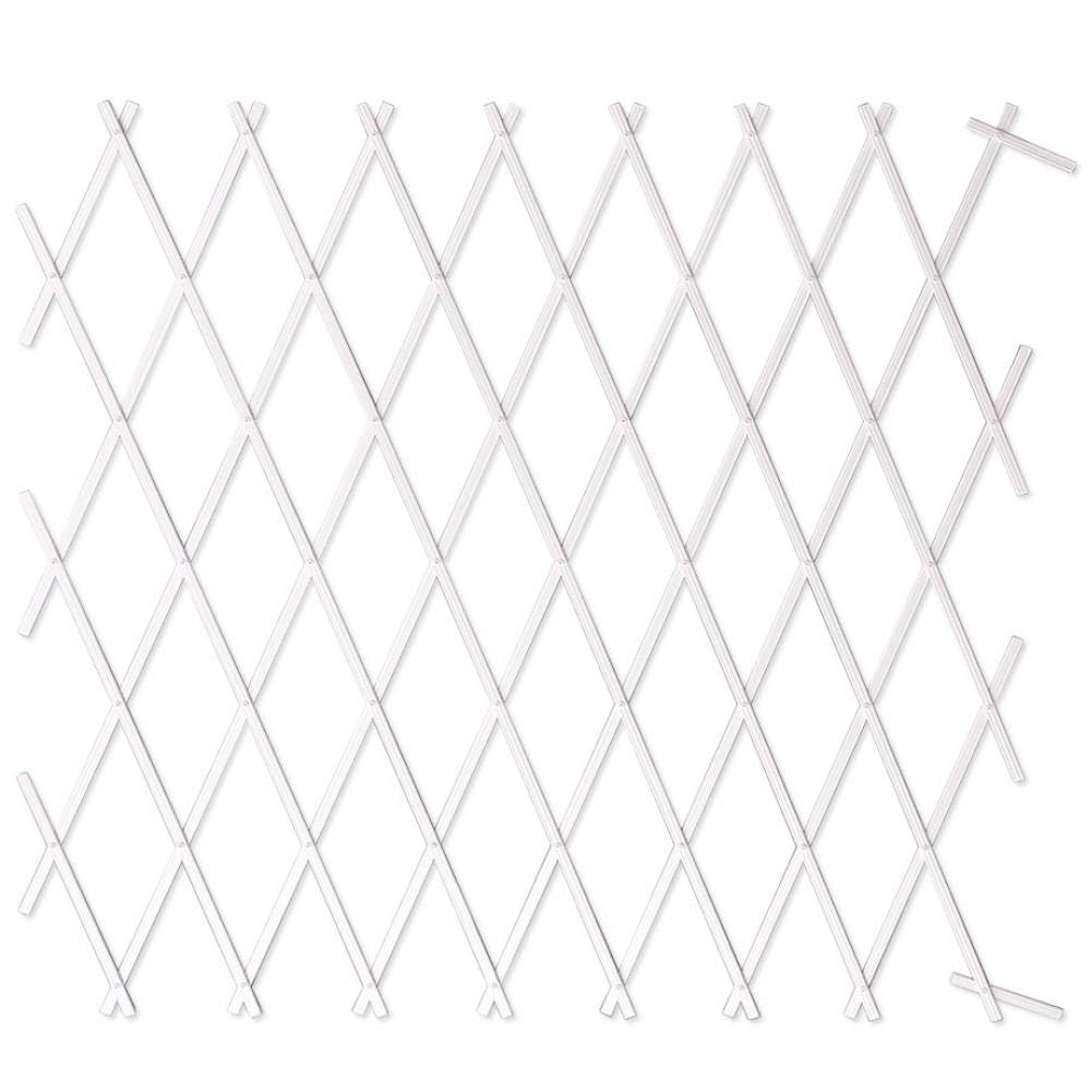TERRE JARDIN - Treillis Jardin, 100 x 200 cm - Treillis Plastique Blanc, Extensible, Décoration Florale Murale