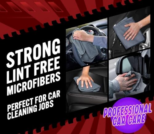 Image of Auto Hub 340 GSM Microfiber Cloth for Car - Edgless & Dual Sided Microfiber Cloth - Lint & StreakFree Car Cleaning Cloth - Multipurpose Cleaning Cloth for Interior & Exterior - 4pc, 40x40 cm,Grey