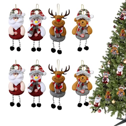 8 Stück Baumpuppen Weihnachtsanhänger Weihnachtsbaumschmuck,Tragen...
