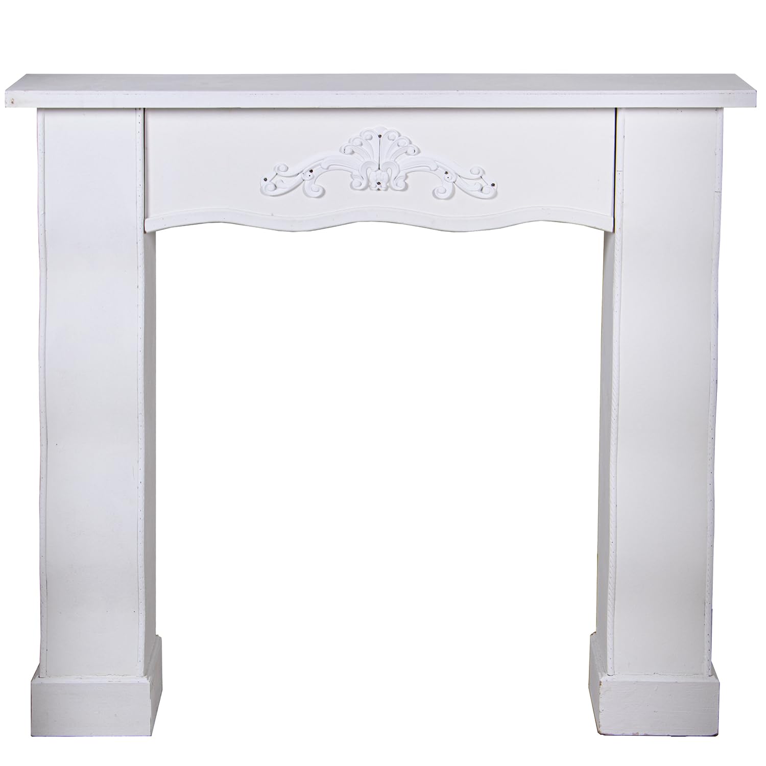 FRENTE CHIMENEA MADERA BLANCO_110X24X100CM, ABETO+DM
