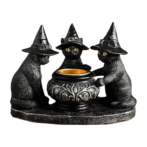 Gotischer Kerzenhalter – mittelalterlicher Kandelaber aus Gusseisen, kunstvoller Stumpenständer, erinnert an ein mystisches Ambiente, schafft...