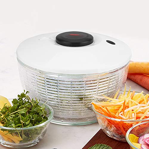 Salad Spinner, ENLOY Large 6.2 Quart Fruits and Vegetables Washer, One-Hand Pump Operation Dryer with Bowl, Compact Storage Strainer Perfect for Washing & Drying Leafy Vegetables