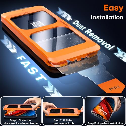 Image of TOCOL for iPhone 12 mini Privacy Screen Protector 9H Hardness Military Grade Shatterproof HD Tempered Glass Full Coverage Easy Installation Case Friendly 2 Pack