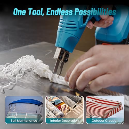 SEESII Cordless Foam Cutter: Electric Hot Knife Kit with 2×2000mAh Batteries,120W Power (Max 842°F) Air-Cooled Styrofoam Cutting Tool with 4 Blades for Rope,Fabric,EPP,EPS, XPS,EPE,PU,KT Board - Image 7