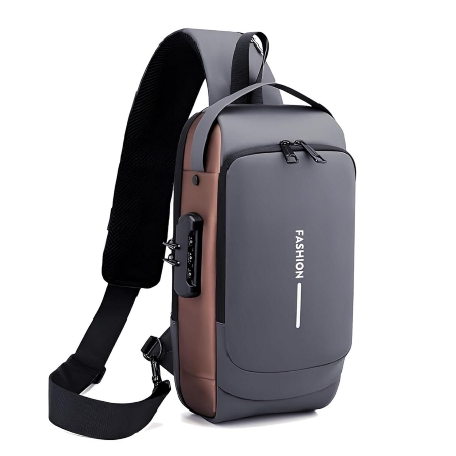 MOBDESK Water Repellent Crossbody Sling Bag | Anti Theft Password Lock Men's Shoulder Bag | Travel Backpack For Men | Non-slip Shoulder Straps Chest Bags | Scratch Proof Polyester Stylish Casual Bag