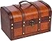 Trademark Innovations Small Wood and Leather Decorative Chest
