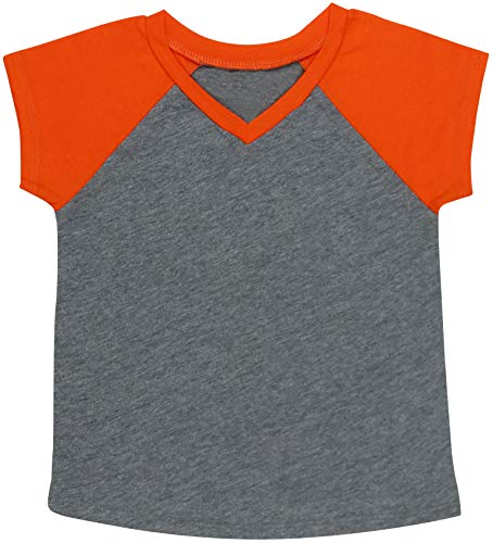 Image of ToBeInStyle Kids Boys Girls Cotton Jersey Contrast Raglan V-Neck Tee T-Shirts