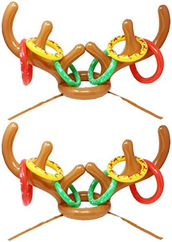 JOYIN Inflatable Reindeer Antler Toss Game for Christmas Party-One Size Fit All