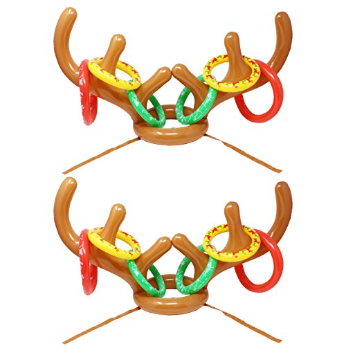 JOYIN Inflatable Reindeer Antler Toss Game for Christmas Party-One Size Fit All (2 Set Reindeer)