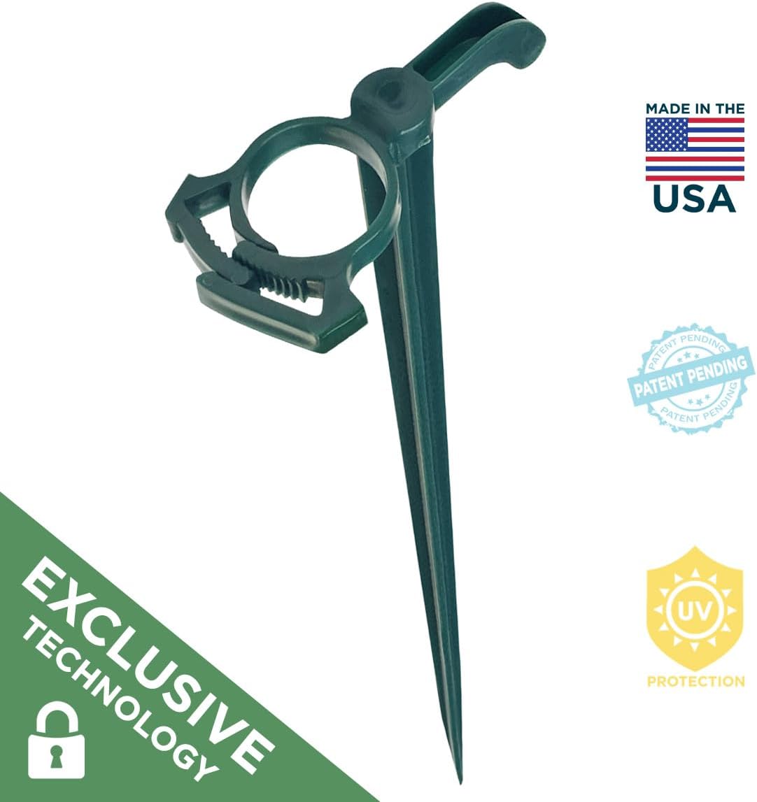 12” Tall Light Stakes (Green-Bag of 75) – Exclusive HALO Lock Technology for C7 & C9 Bulbs – Pro-Grade, Reusable, UV-Protected, Weather-Resistant, Easy to Install – Made in USA