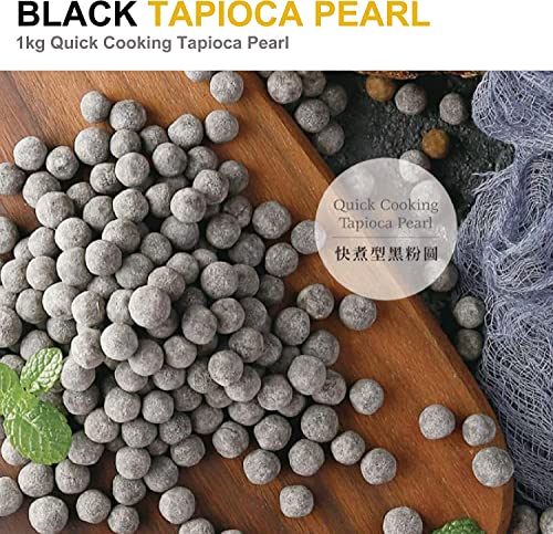 WaNaHong Black Tapioca Pearl 1KG for Bubble Tea Boba